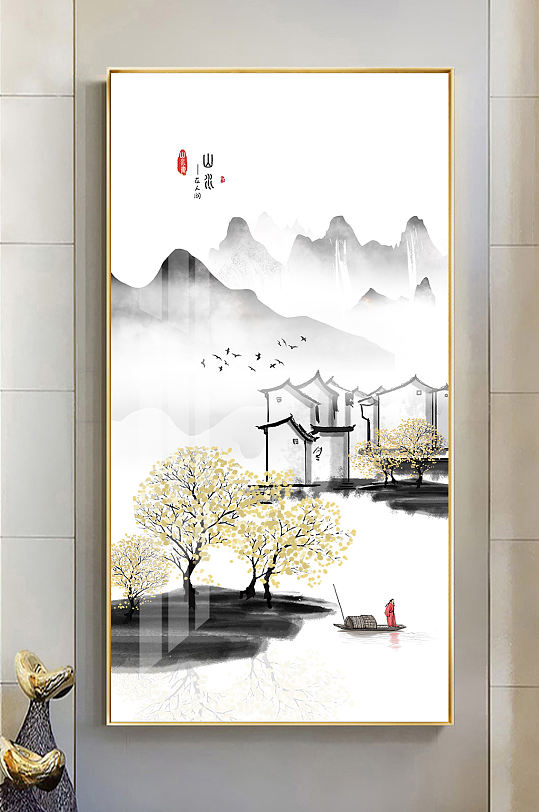 New Chinese Ink Landscape Art Entrance Painting