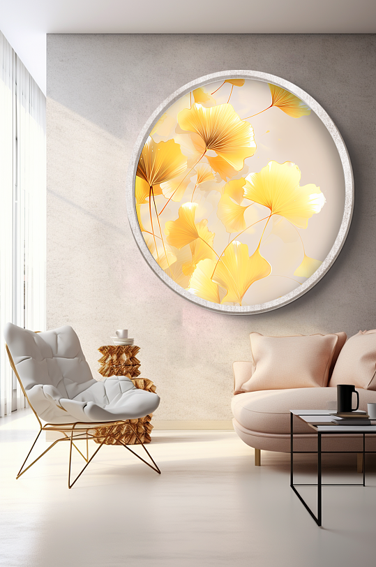 Ginkgo Leaf Classic Simple Interior Decoration Painting