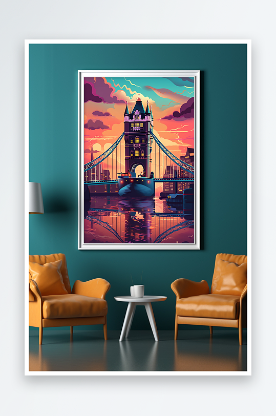 London Bridge Flat Wind Foreign City Landmarks Decorative Painting