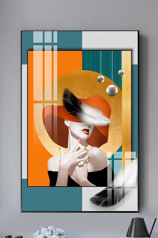 Beauty Industrial Hermès Light Luxury Feather Lukewarm Wind Decorative Painting