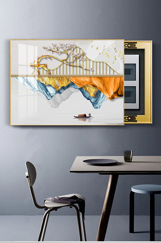 Light Luxury Abstract Landscape Elk Electric Meter Box Painting