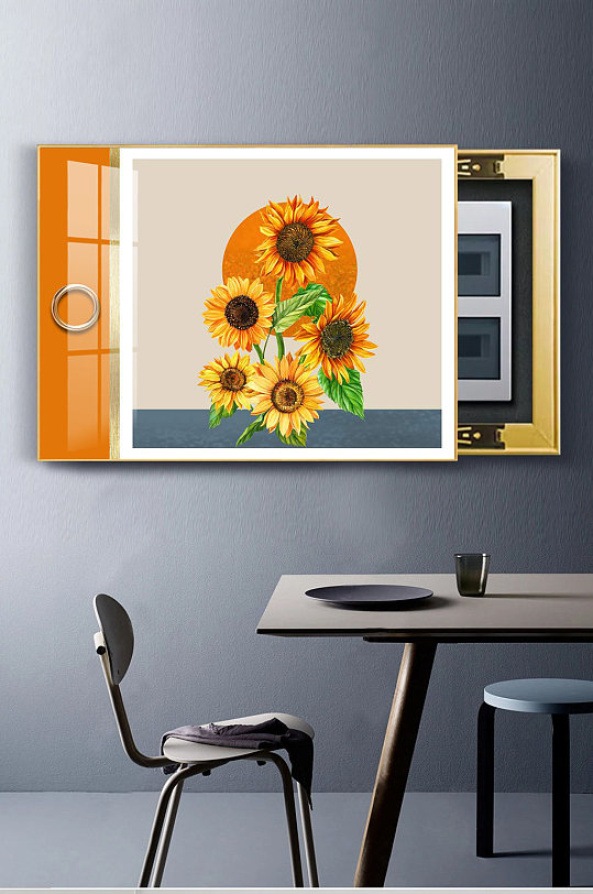 Hand painted sunflower Morandi meter box decorative painting