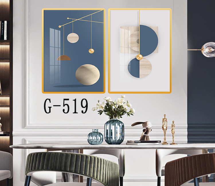 Picture file set of 2 abstract modern dining room - G-519