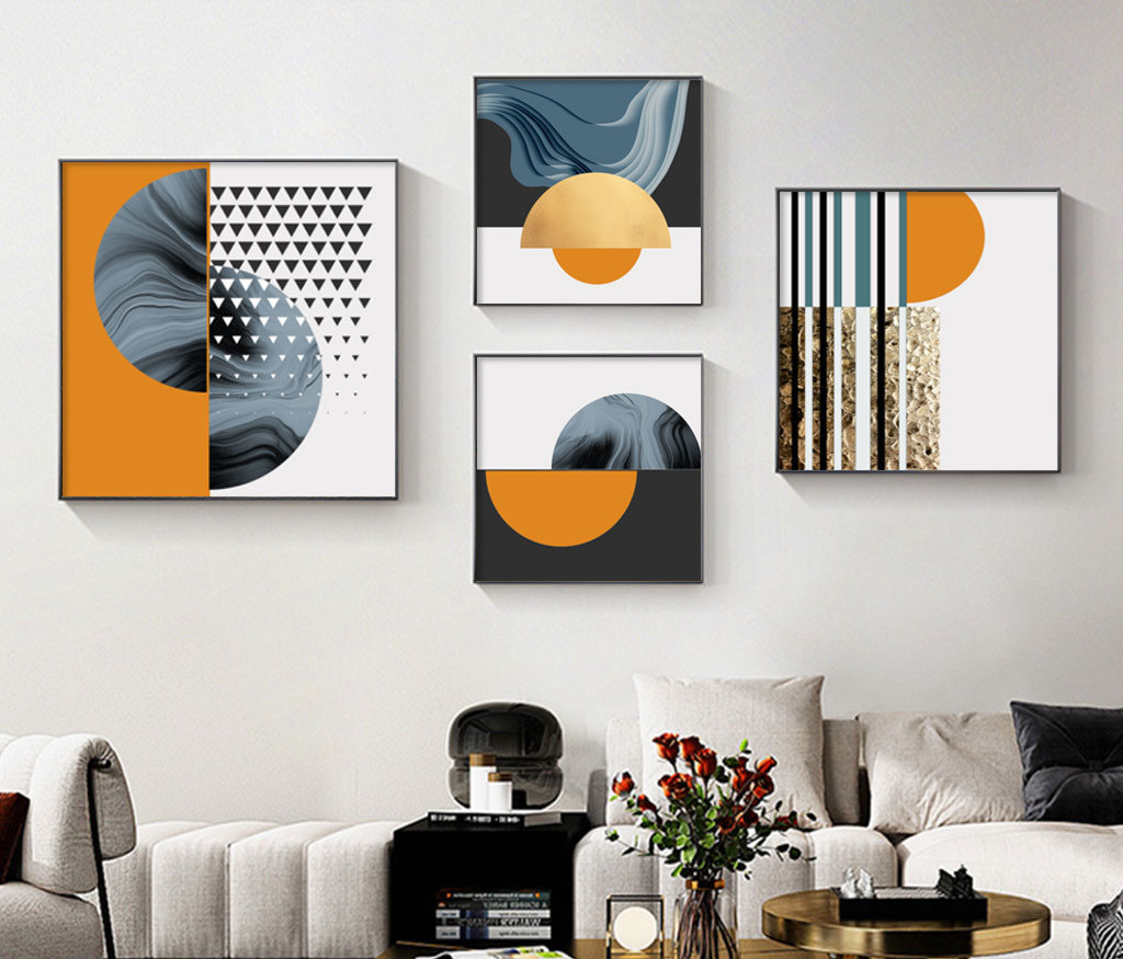 File of 4 modern abstract paintings - HQ-514