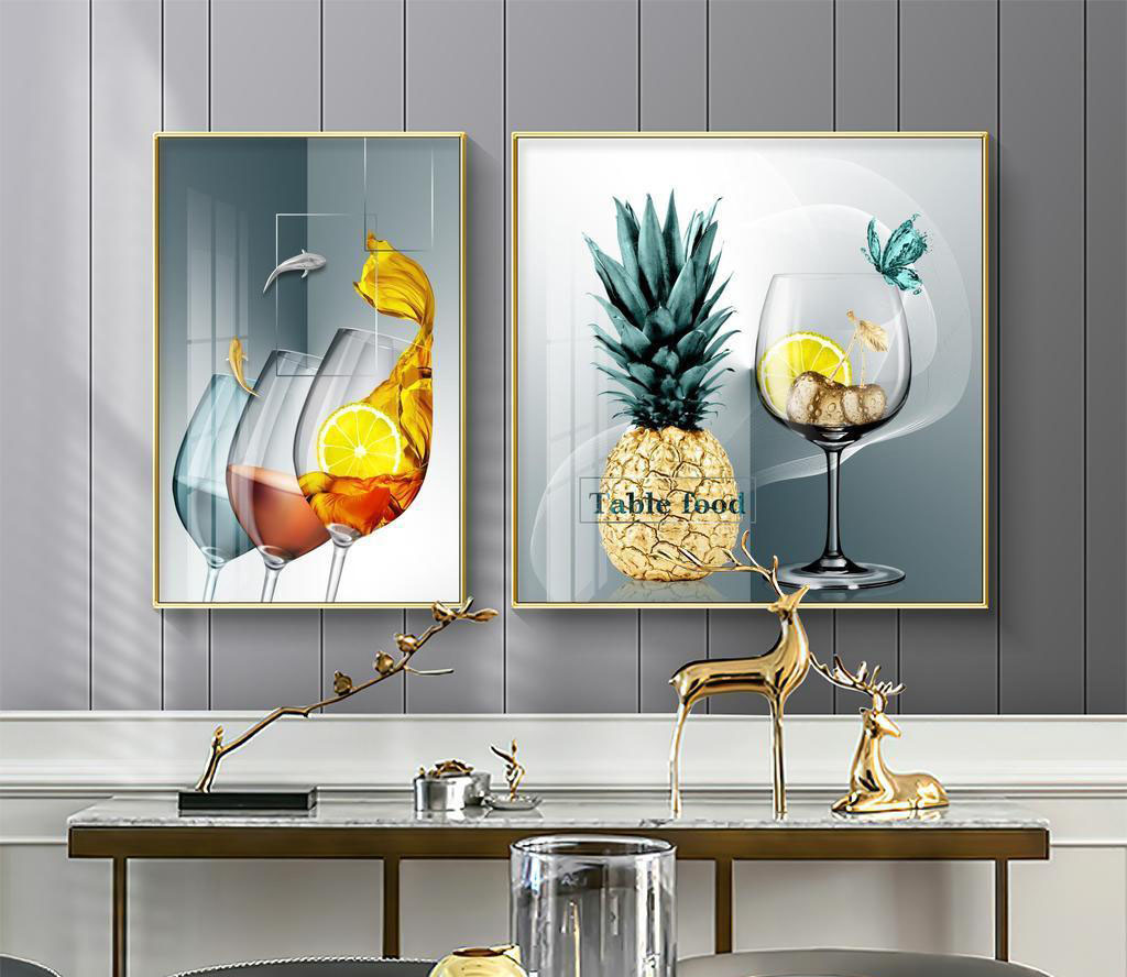 Set of 2 Modern Abstract Art Files for Dining Room - HQ-500