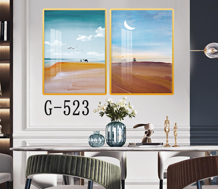 Picture file set of 2 abstract modern dining room - G-523