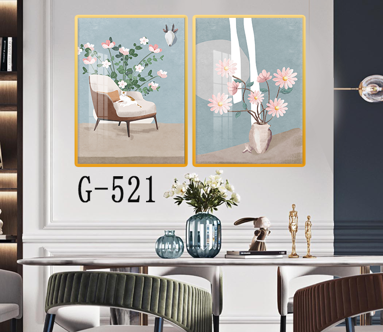 Picture file set of 2 abstract modern dining room - G-521