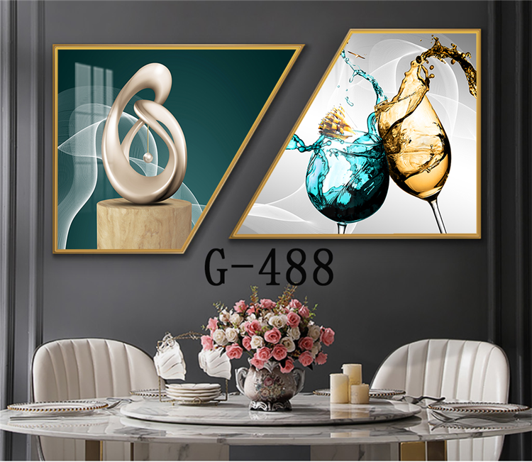 Picture file set of 2 abstract modern dining room - G-488