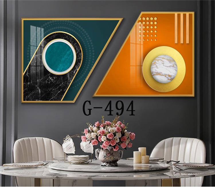 Picture file set of 2 abstract modern dining room - G-494