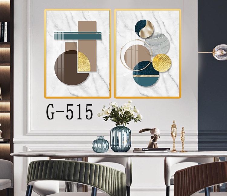 Picture file set of 2 abstract modern dining room - G-515