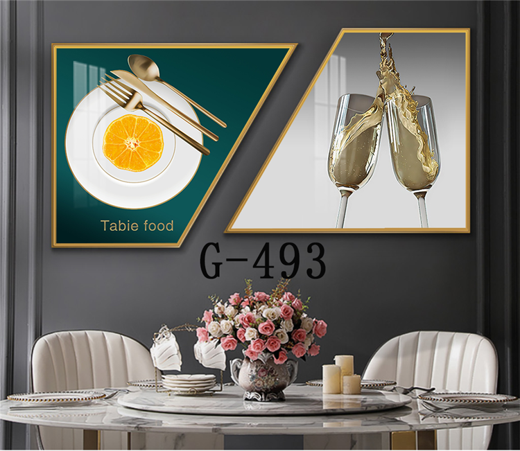 Picture file set of 2 abstract modern dining room - G-493