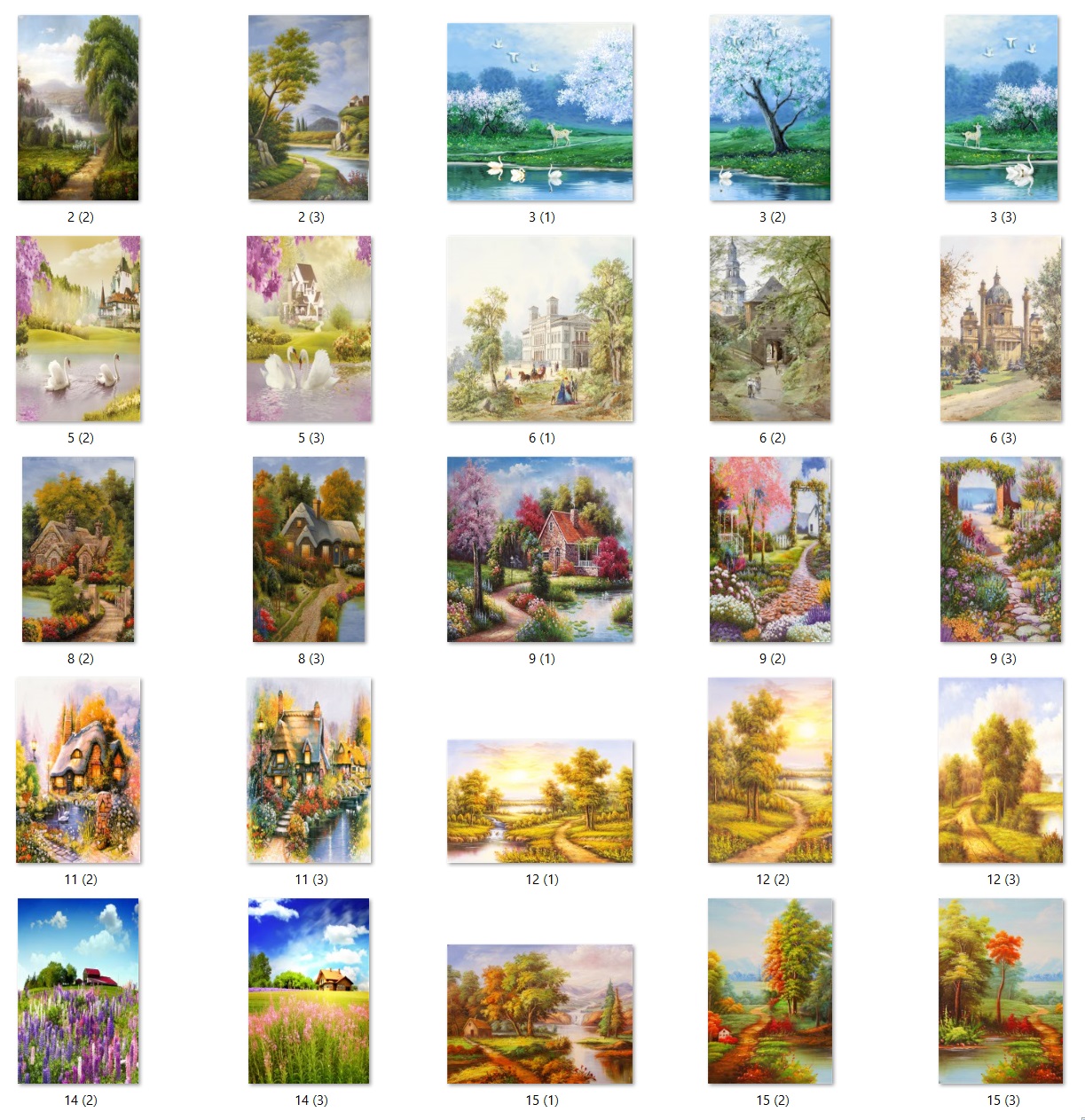 15 sets of natural landscape oil painting files - PCA1