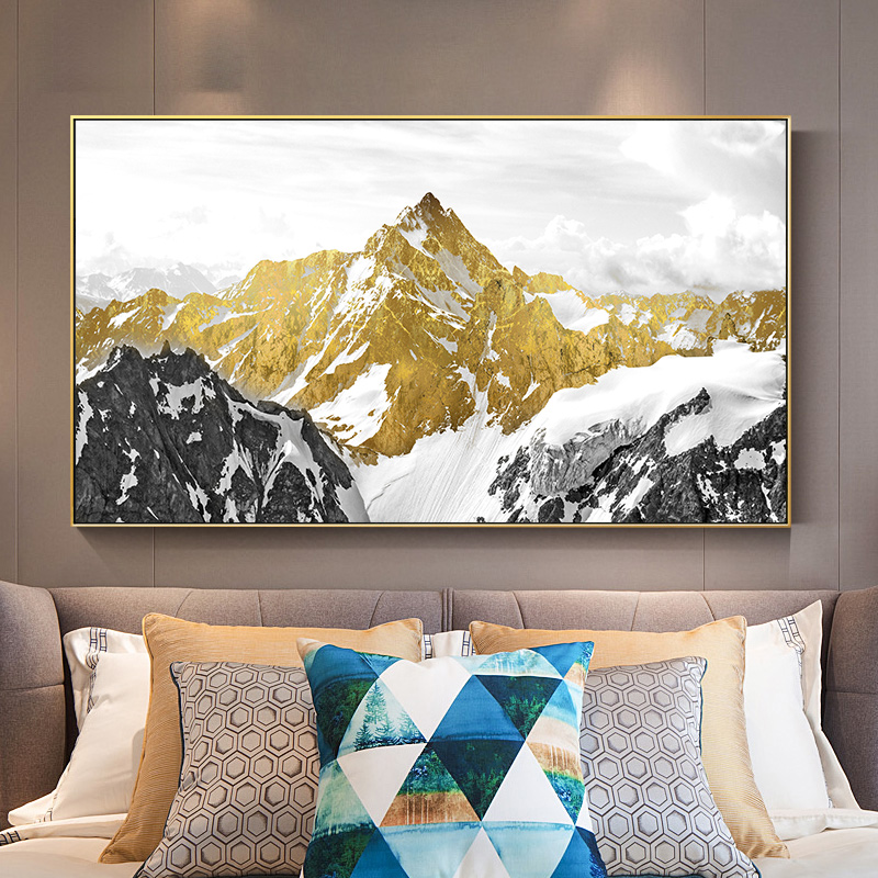 Modern Black and Yellow Rocky Mountain Oil Painting File - B040