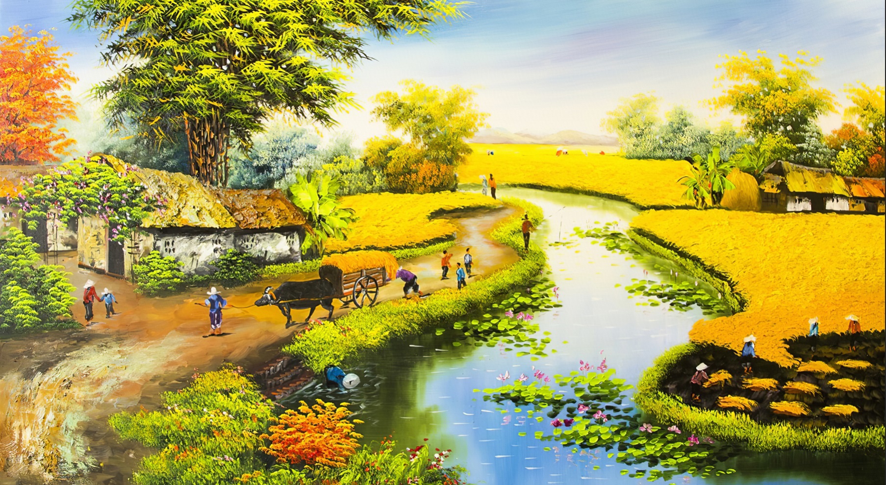 Oil Painting Landscape Art File đồng quê - DQ0001