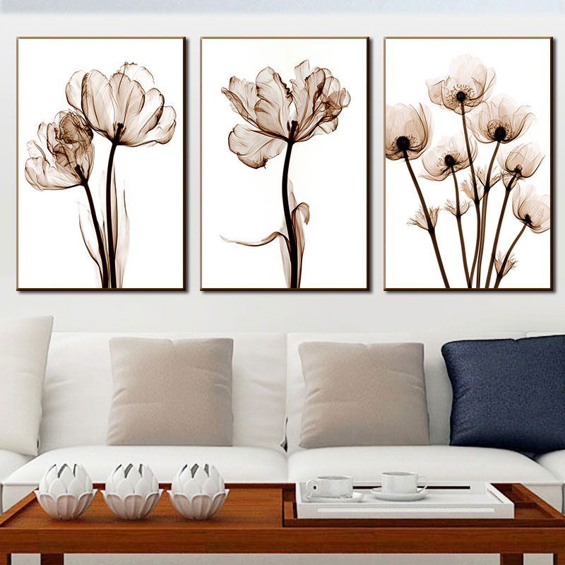 Picture file set of 3 hand-painted flower trees - HL0018