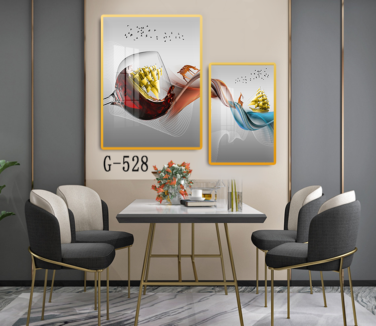 Picture file set of 2 abstract modern dining room - G-528