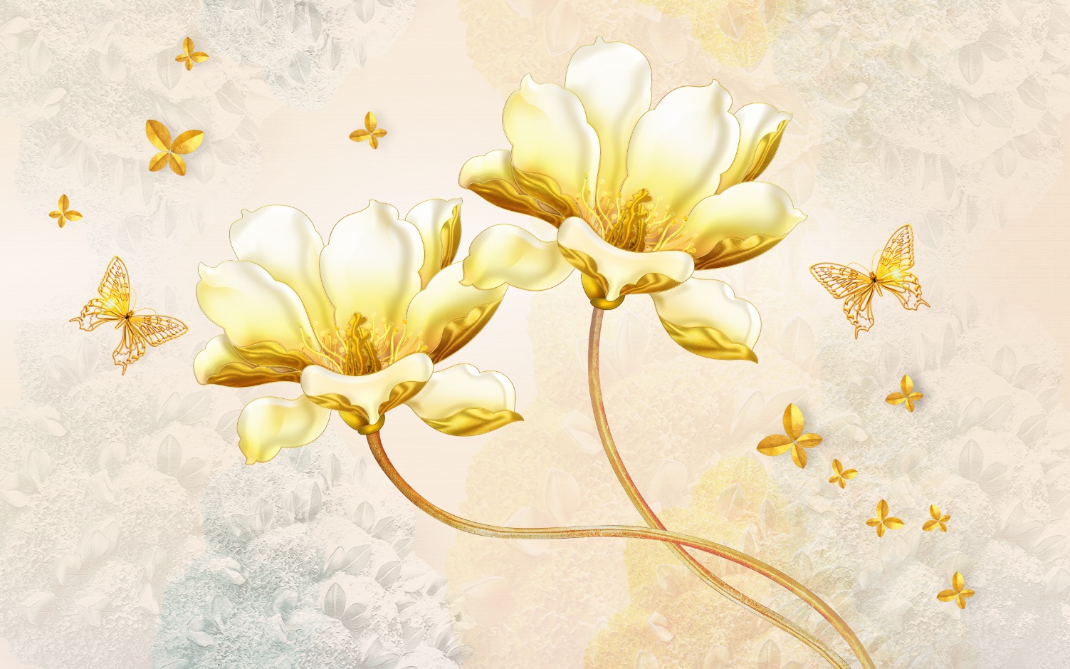 Yellow Butterfly and Flower Art Files - OP18858209