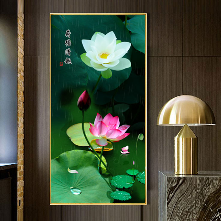 Lotus pond painting file - S010