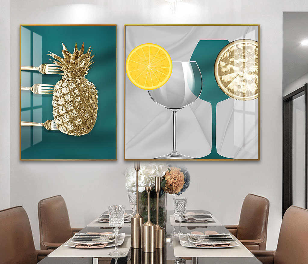 Set of 2 Modern Abstract Art Files for Dining Room - HQ-502