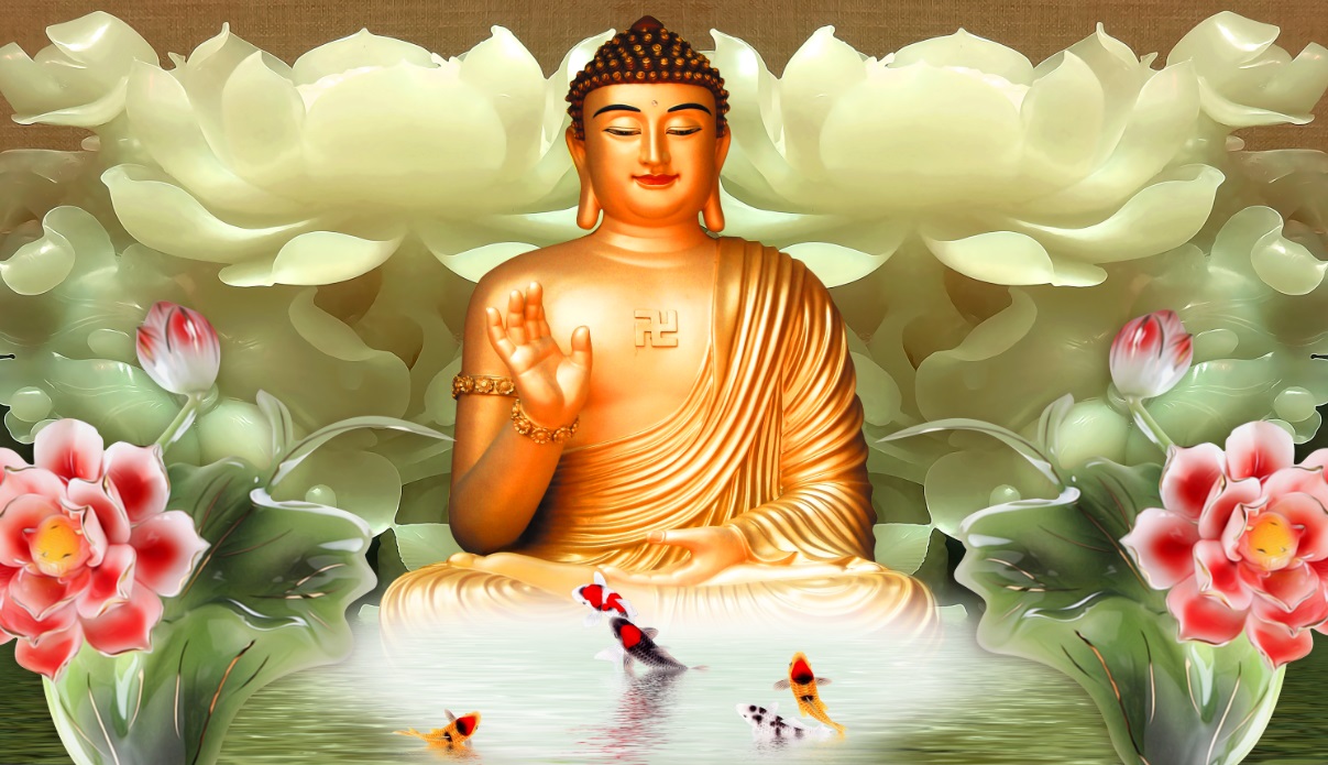 File of Buddha statue by lotus lake - PH0006