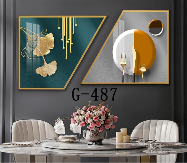 Picture file set of 2 abstract modern dining room - G-487