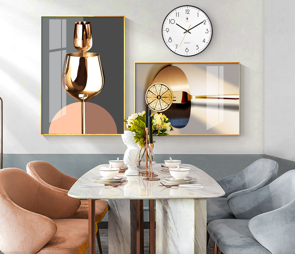 Set of 2 Modern Abstract Art Files for Dining Room - HQ-489