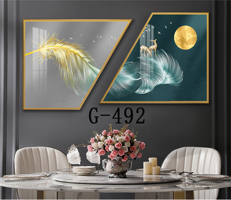 Picture file set of 2 abstract modern dining room - G-492