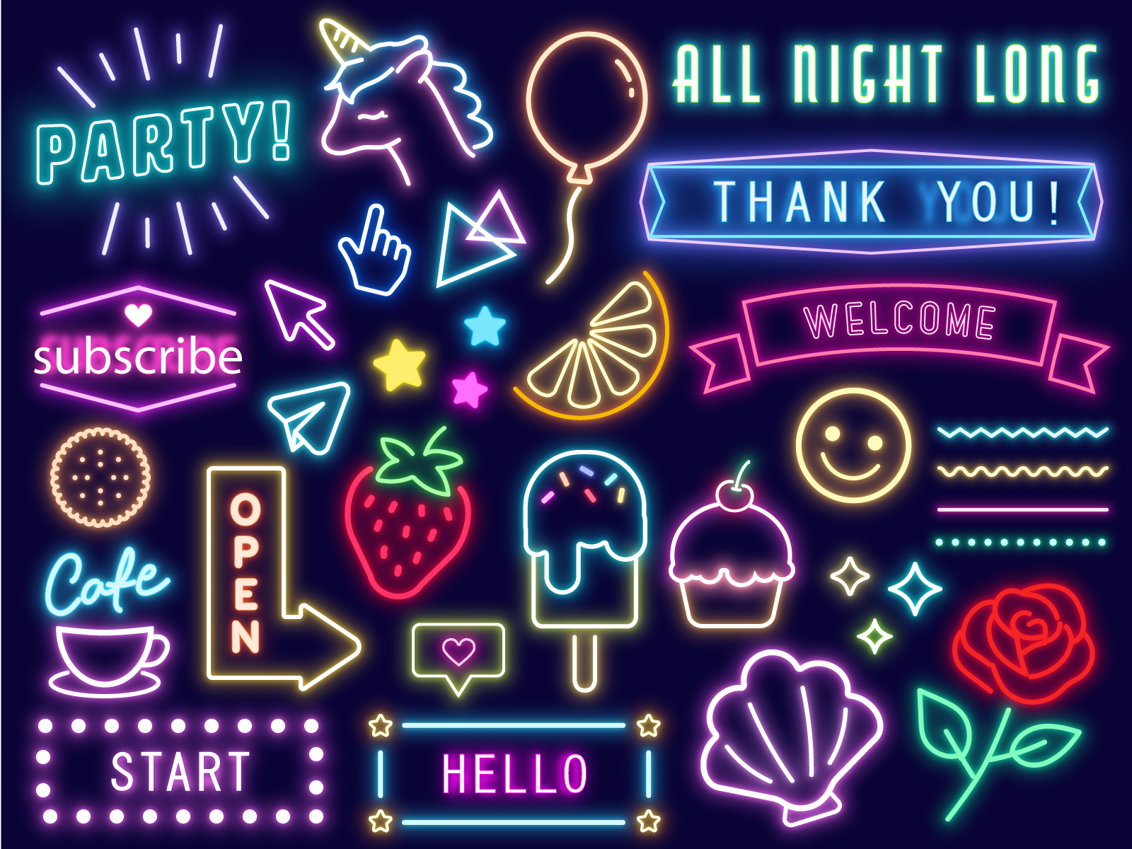 83 files Neon effect vector for coffee bar sign decoration - NEON2437