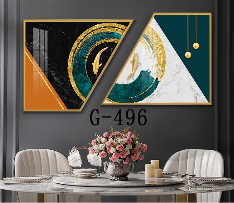 Picture file set of 2 abstract modern dining room - G-496