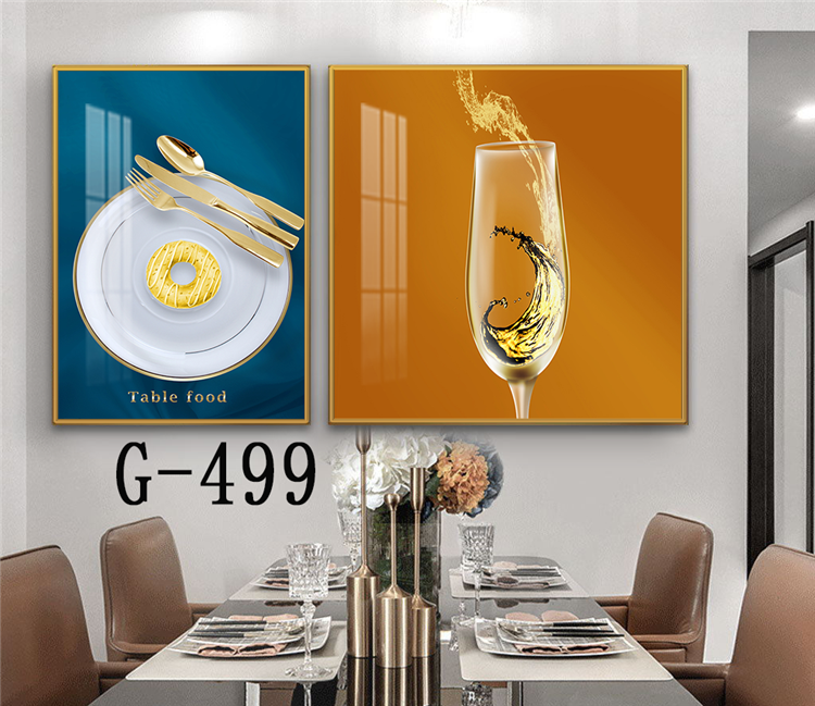 Picture file set of 2 abstract modern dining room - G-499