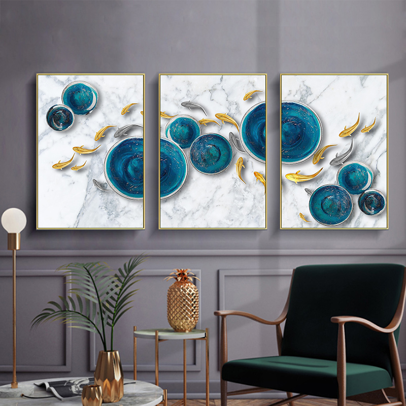 Modern abstract fish and lotus file - HG1065