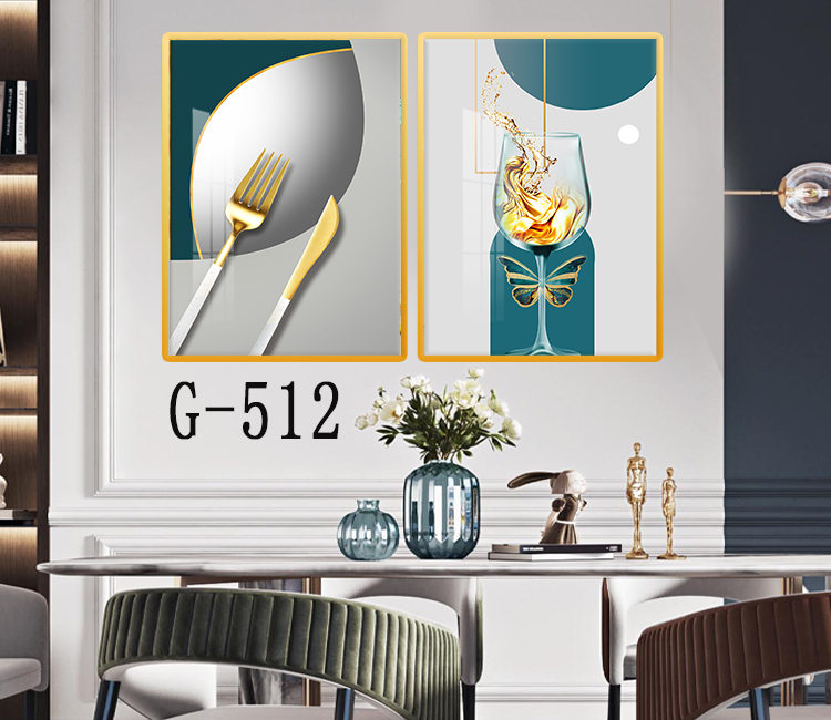 Picture file set of 2 abstract modern dining room - G-512