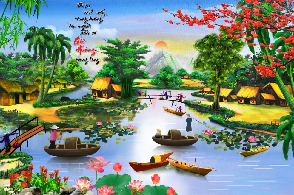 File of an oil painting of a Vietnamese rural landscape- 52279