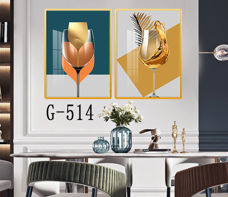 Picture file set of 2 abstract modern dining room - G-514