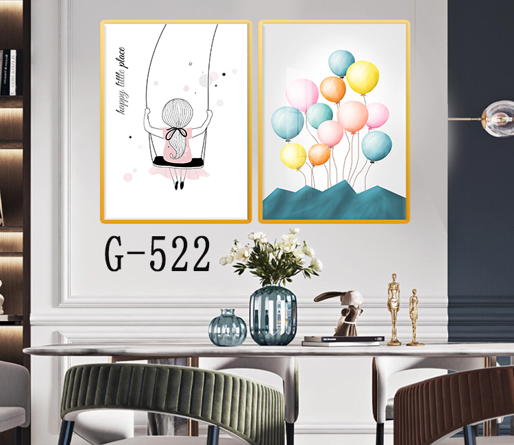 Picture file set of 2 abstract modern dining room - G-522