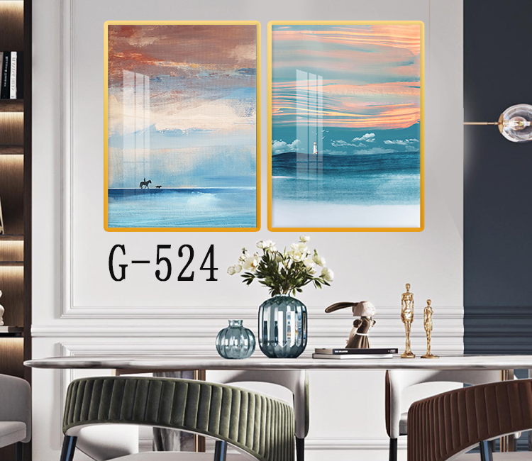 Picture file set of 2 abstract modern dining room - G-524