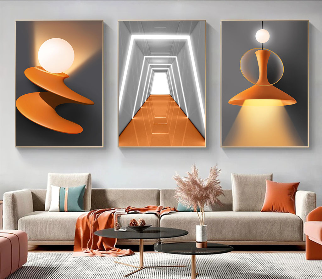 Set of 3 Modern Abstract Art Files - HQ-481